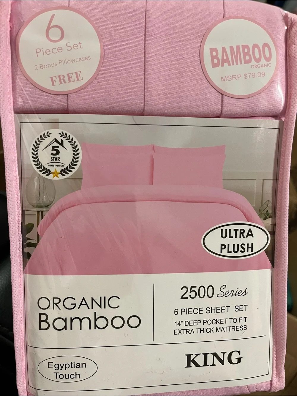 BAMBOO Pink Ultra Plush 6-Piece Sheet Set